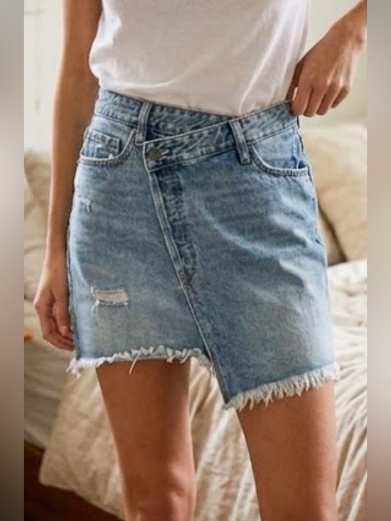 hidden Dresses & Skirts - Hidden Jeans Denim Skirt Raw Edge Asymmetrical Small